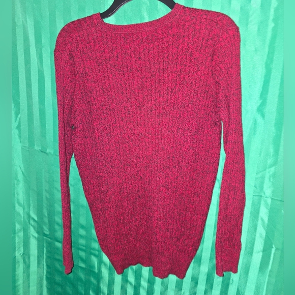 Kim Rogers Women's Red Black Sweater Medium Long Sleeve Casual Classic Cotton - Picture 5 of 13